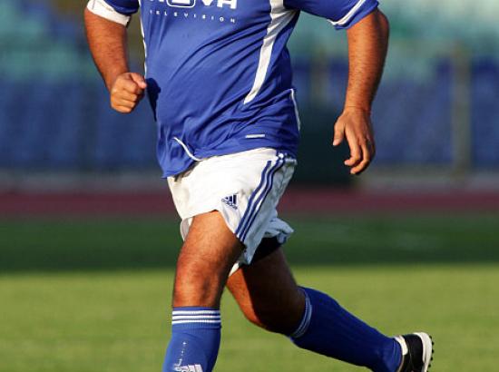 Bulgarian Prime Minister Boyko Borisov plays in a charity football match