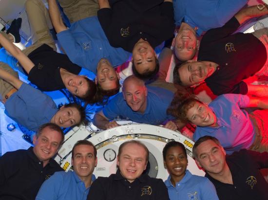 crewmembers of STS-131 and Expedition 23 aboard the International Space Station, 2010