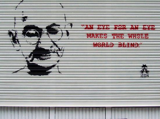 Gandhi graffiti in London