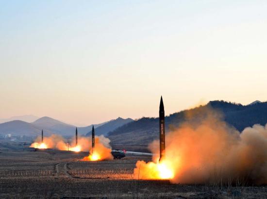 launch of four ballistic missiles by the Korean People's Army (KPA) during a military drill