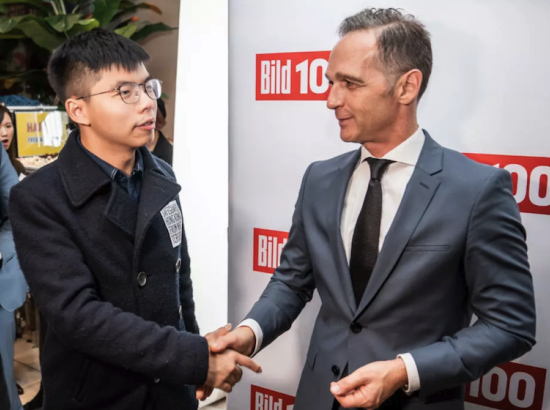 Joshua Wong with German Foreign Minister Heiko Maas in Berlin