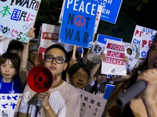 protest of the Japanese anti-war student group SEALDs in Tokyo, August 2015