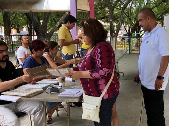 voters at polling station in Mexico, 2018. Photo credit: Alison Brysk