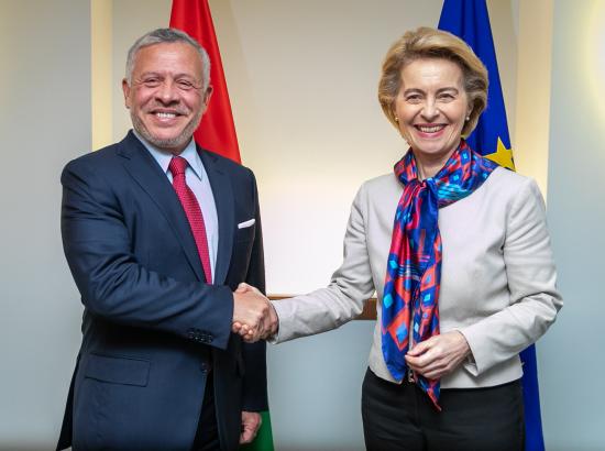European Commission President Ursula von der Leyen and His Majesty King Abdullah II in Brussels, 2020. 