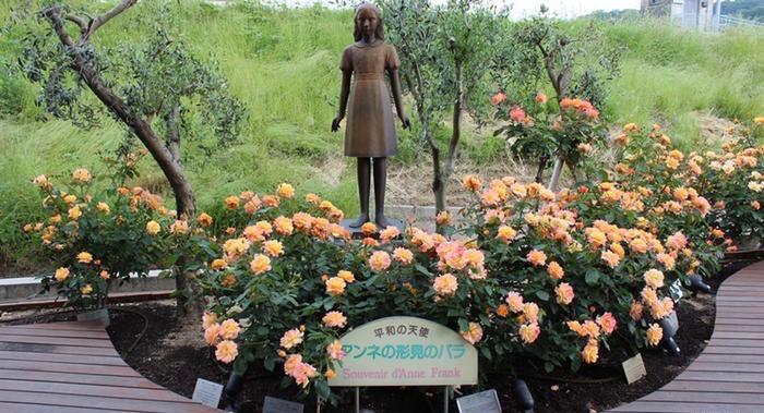 statue of Anne Frank at the Holocaust Education Center in Fukuyama City, southern Japan