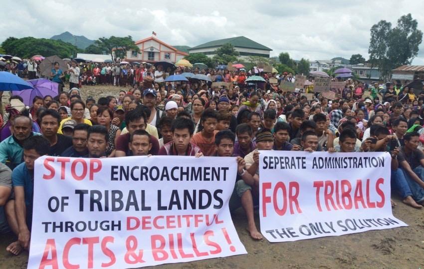 Manipur, India: sit-in protest in Churachandpur district, September 2015