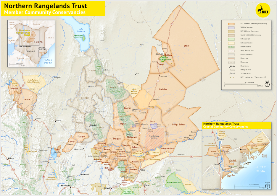 Figure 1: A map showing the Northern Rangelands Trust conservancies including those studied. 