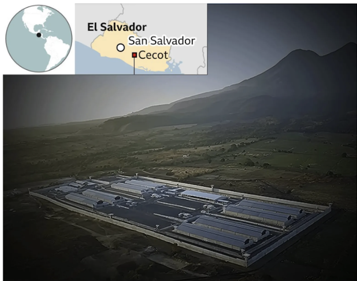 El Salvador’s maximum security prison known as The Terrorism Confinement Center, abbreviated CECOT