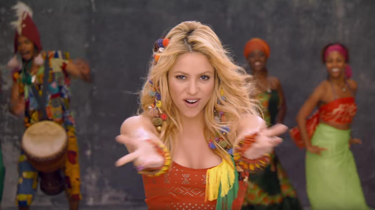 screenshot of video for the singer Shakira's song 'Waka Waka (This Time For Africa)'