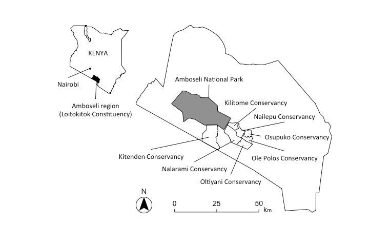 Figure 2: Map of the Amboseli region