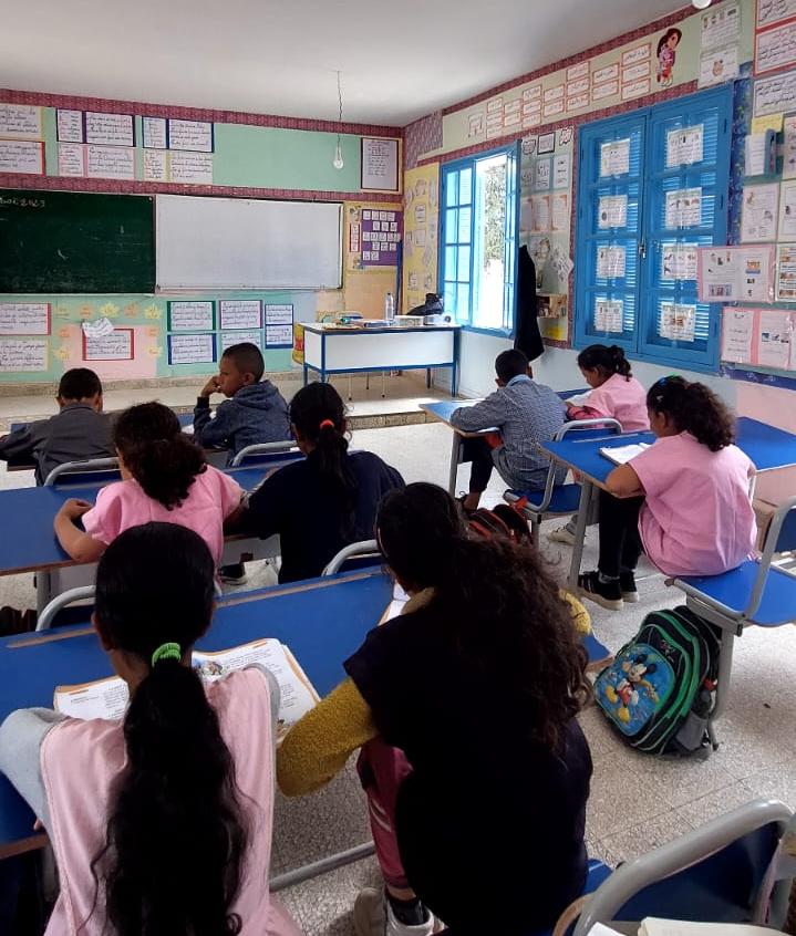 A classroom and students in Siliana, which is a coastal but rural governorate