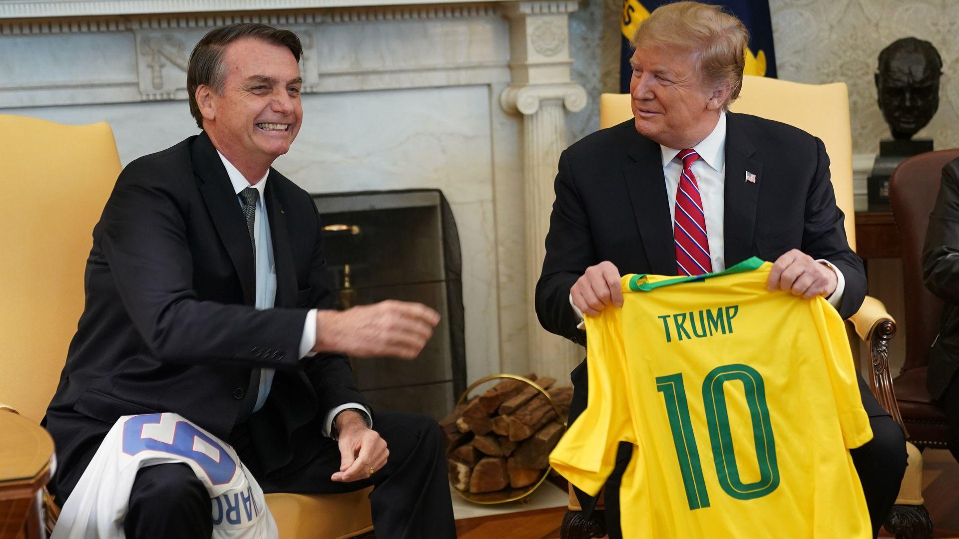 Brazilian President Jair Bolsonaro and President Trump in the Oval Office, March 2019