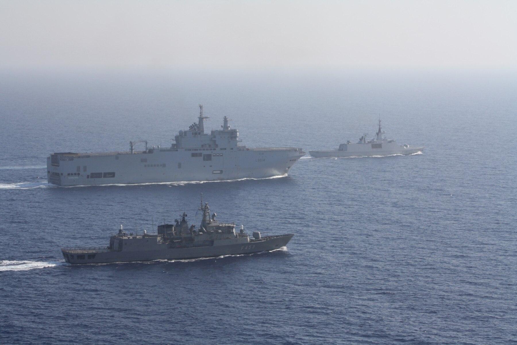 Greek and French warships in Eastern Mediterranean