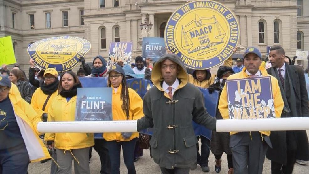 Lansing, Michigan NAACP protest over water crisis in Flint, 2016