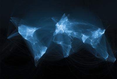 visualization of global scientific collaborations between 2005 and 2009