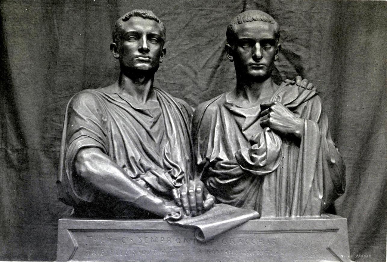 the Gracchus brothers, sculpture by Eugene Guillaume