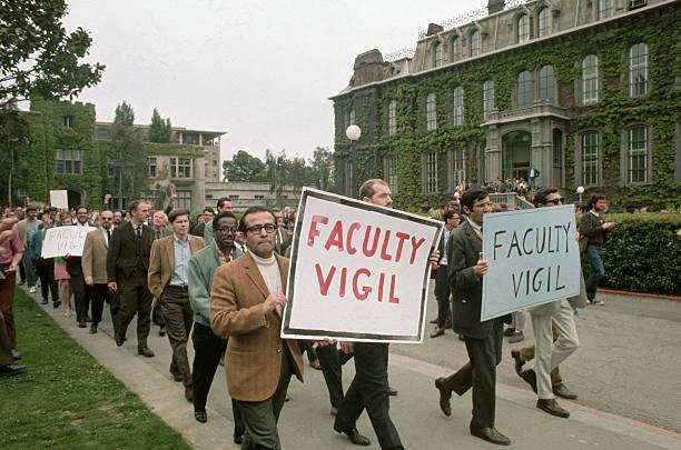 UC Berkeley faculty demonstration in support of student protests, 1968.