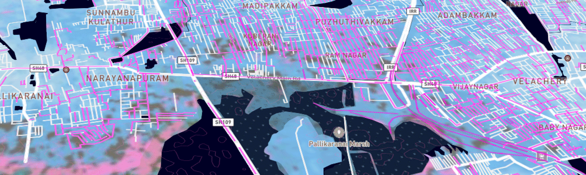 visualization of Chennai, India flood map