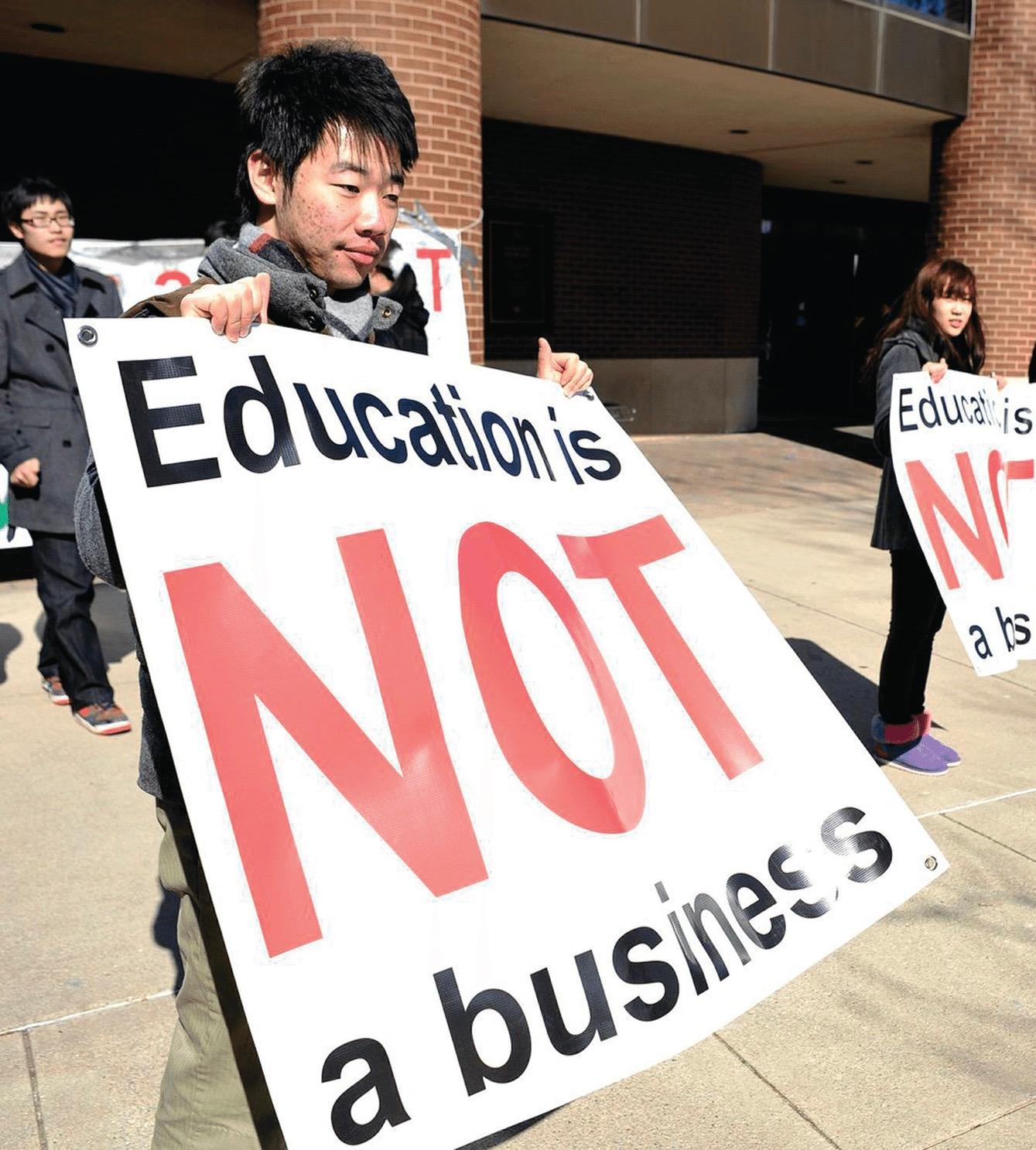 international students protest tuition hikes