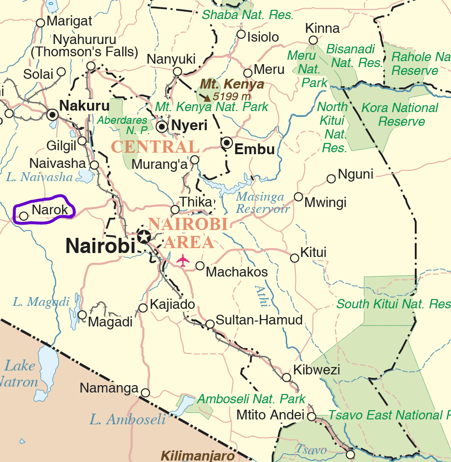 Western Kenya showing county of Norok