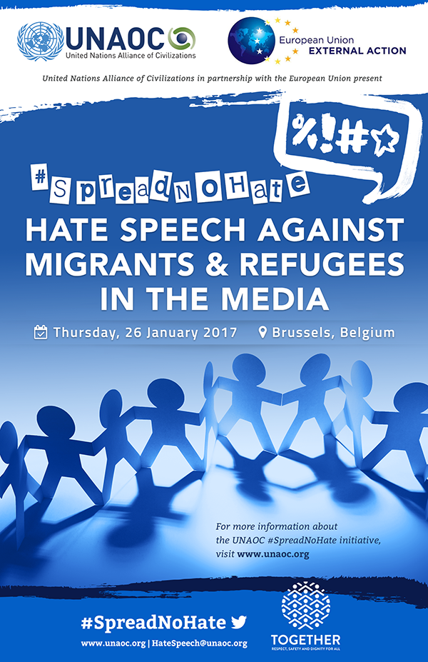 UNAOC 'Spread No Hate' initiative 2017 conference poster
