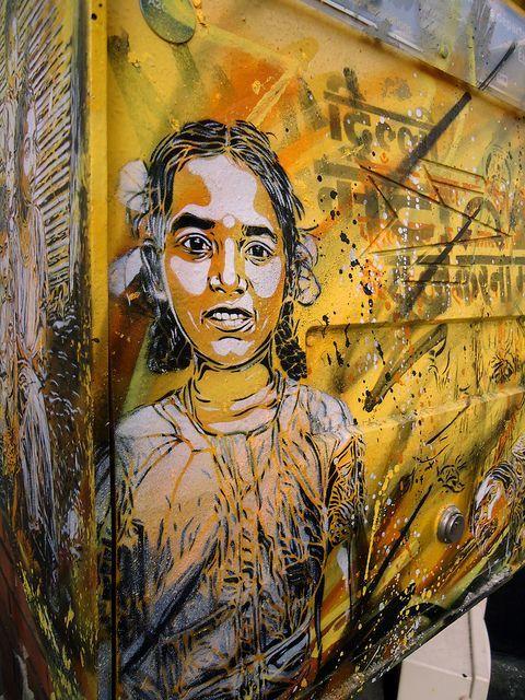 street art, India. Artist: C215 (Christian Guemy)