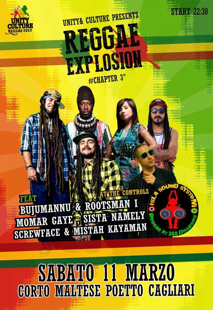 Reggae Explosion festival poster, Cagliari, Italy