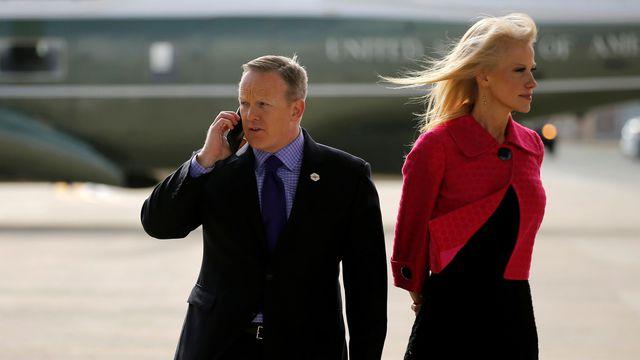 Sean Spicer and Kellyanne Conway photo