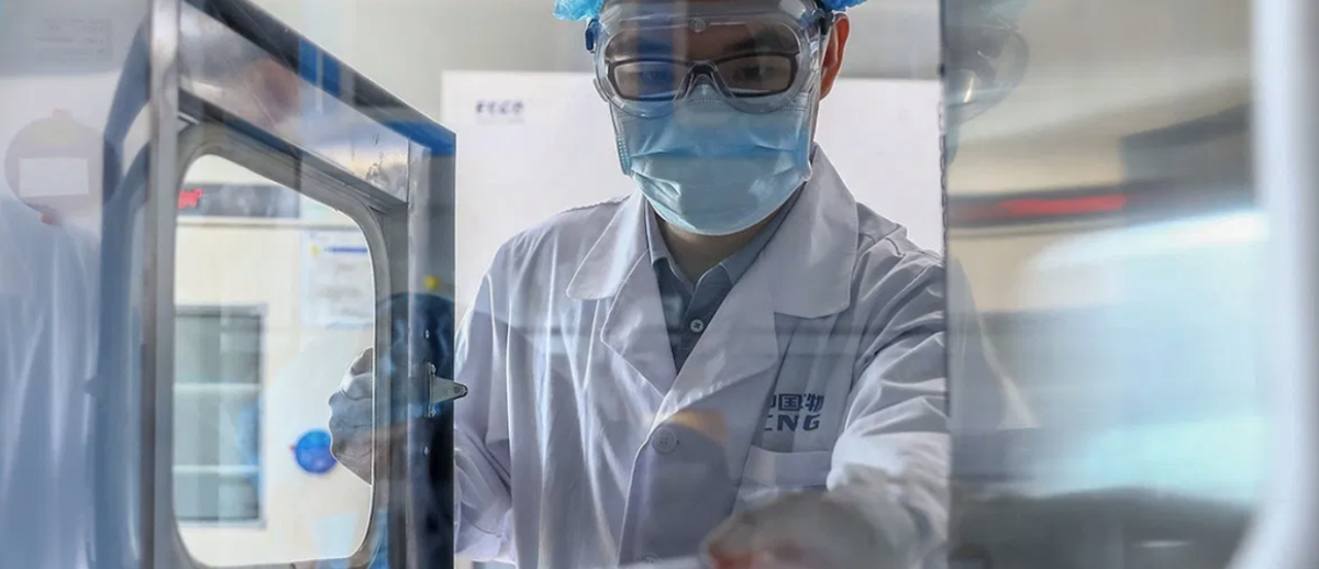 a scientist working with lab samples