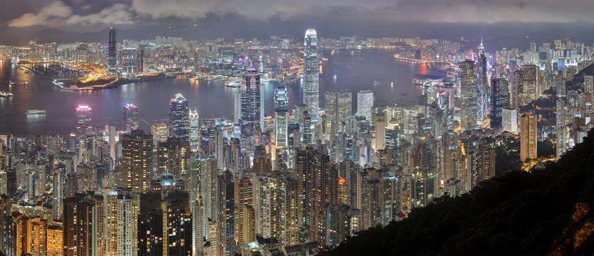 Hong Kong skyline by night