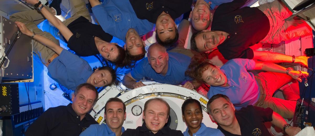 crewmembers of STS-131 and Expedition 23 aboard the International Space Station, 2010