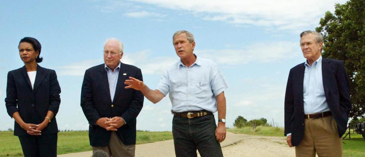 Condoleezza Rice, Dick Cheney, George W. Bush, and Donald Rumsfeld, 2004.