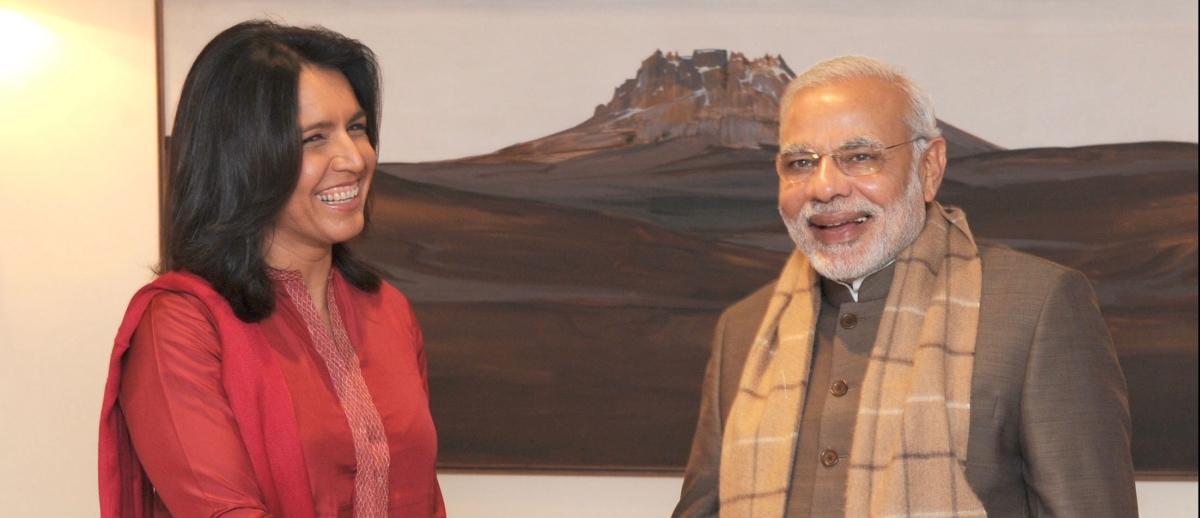 Tulsi Gabbard with Indian Prime Minister Narendra Modi