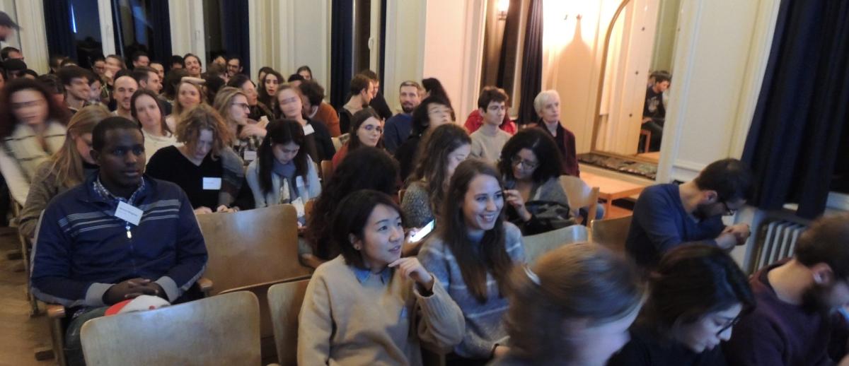 students seated in a lecture hall