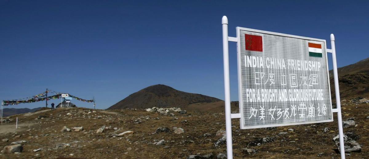 'India China Friendship' -- signboard on Indian side of Indo-China border at Bumla in Arunachal Pradesh