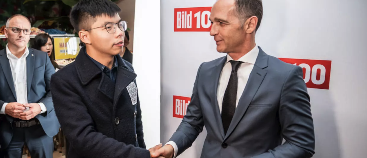 Joshua Wong with German Foreign Minister Heiko Maas in Berlin