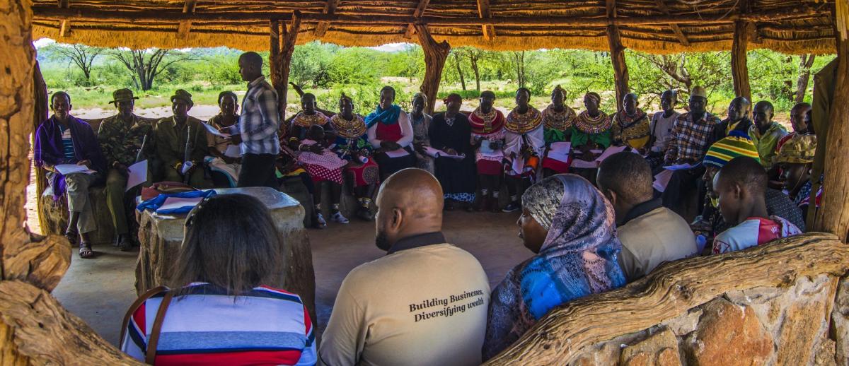 A stakeholders meeting at one of the Northern Rangelands Trust conservancies.