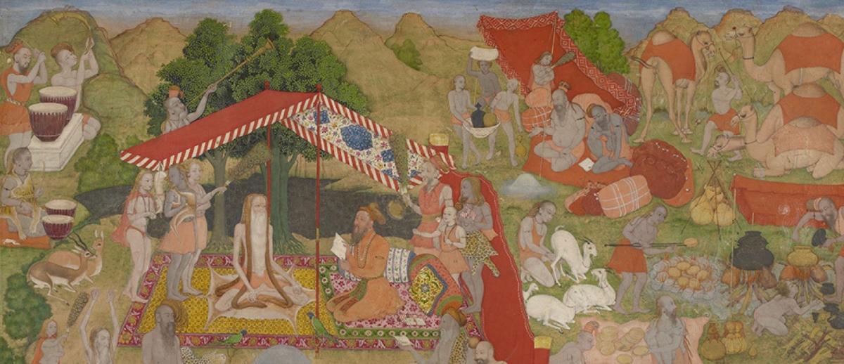 painting 'Visit to the Sadhus', India 1635