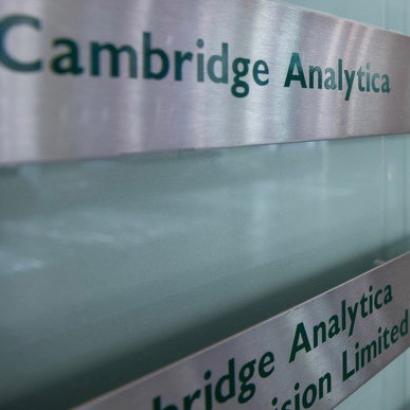 Cambridge Analytica office signage. Photo: Getty Images