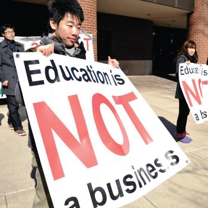 international students protest tuition hikes