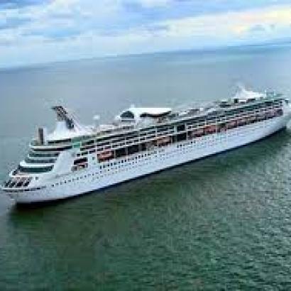 cruise ship on open ocean
