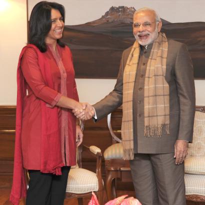 Tulsi Gabbard with Indian Prime Minister Narendra Modi