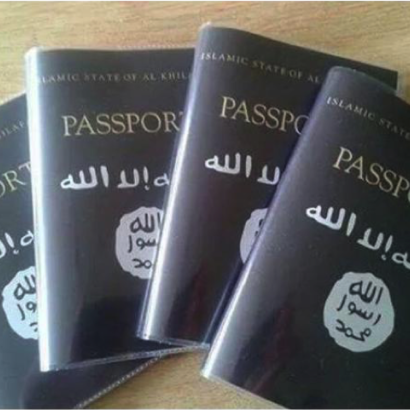 photo of fake Islamic State passports, tweeted by Magnus Ranstrop
