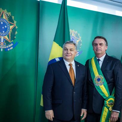 Viktor Orban on state visit to Brazil with president Jair Bolaonaro in January 2019