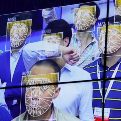 Surveillance cameras, facial recognition technology and AI deployment in China. 