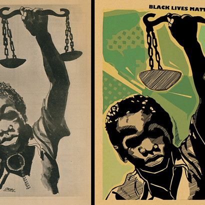 artwork of Emory Douglas, repurposed for Black Lives Matter