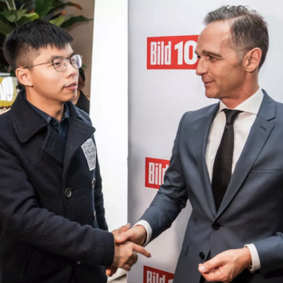 Joshua Wong with German Foreign Minister Heiko Maas in Berlin
