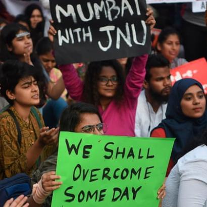 students in Mumbai express solidarity with JNU students