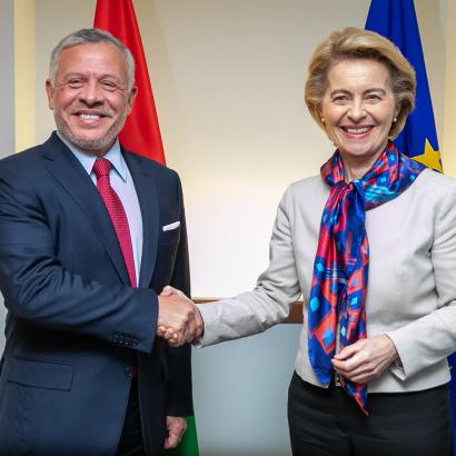European Commission President Ursula von der Leyen and His Majesty King Abdullah II in Brussels, 2020. 